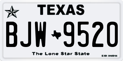 TX license plate BJW9520