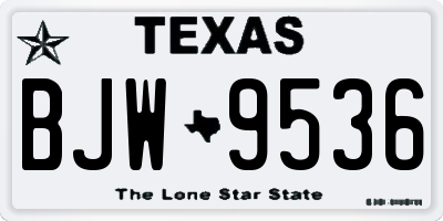 TX license plate BJW9536
