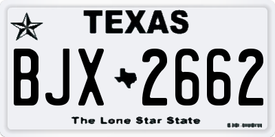 TX license plate BJX2662