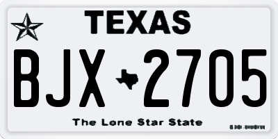 TX license plate BJX2705