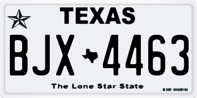 TX license plate BJX4463