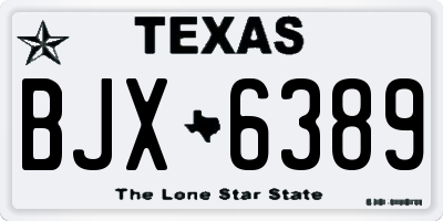 TX license plate BJX6389