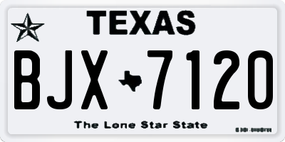 TX license plate BJX7120