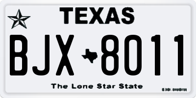 TX license plate BJX8011