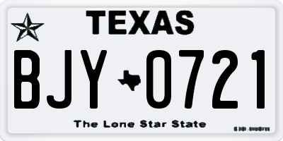 TX license plate BJY0721