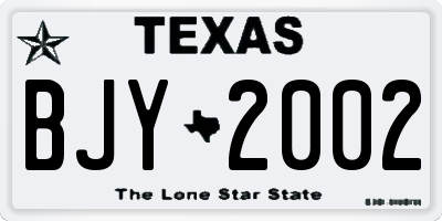 TX license plate BJY2002