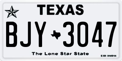 TX license plate BJY3047