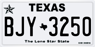 TX license plate BJY3250