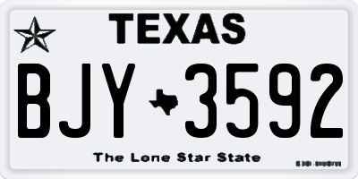 TX license plate BJY3592