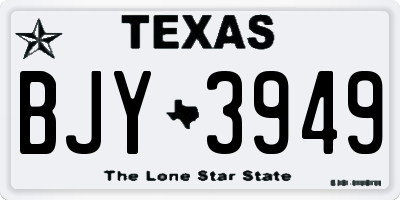 TX license plate BJY3949