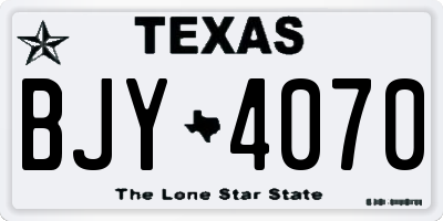 TX license plate BJY4070