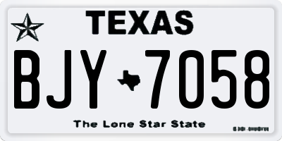 TX license plate BJY7058