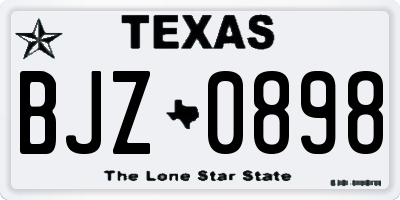 TX license plate BJZ0898
