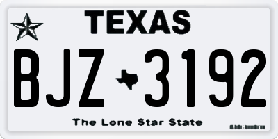 TX license plate BJZ3192