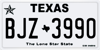 TX license plate BJZ3990