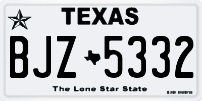 TX license plate BJZ5332