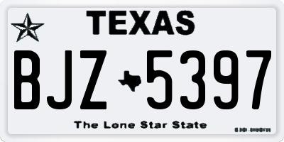 TX license plate BJZ5397