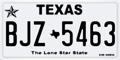 TX license plate BJZ5463