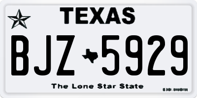 TX license plate BJZ5929