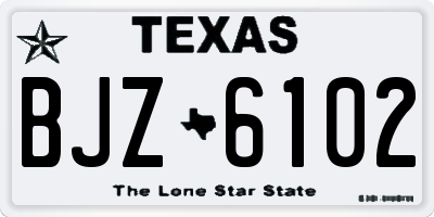 TX license plate BJZ6102