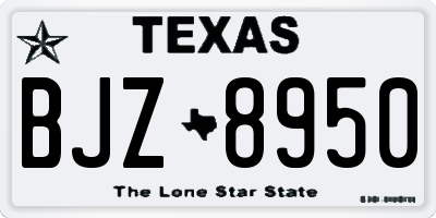 TX license plate BJZ8950