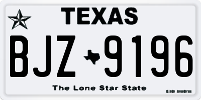 TX license plate BJZ9196