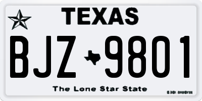 TX license plate BJZ9801