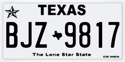 TX license plate BJZ9817