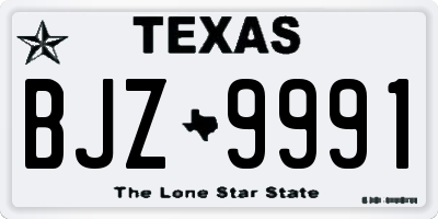 TX license plate BJZ9991