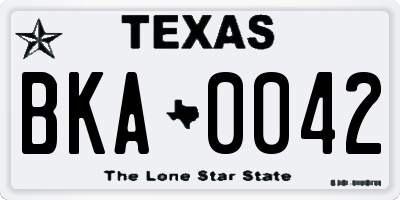 TX license plate BKA0042