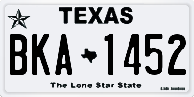 TX license plate BKA1452