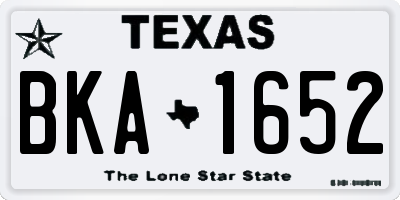 TX license plate BKA1652