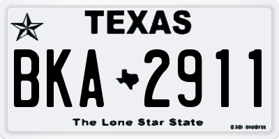 TX license plate BKA2911