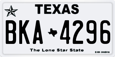 TX license plate BKA4296