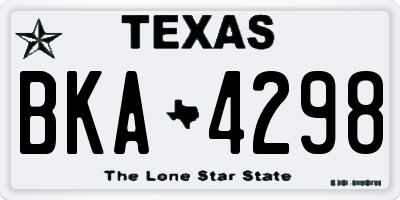 TX license plate BKA4298