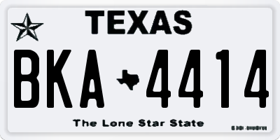 TX license plate BKA4414