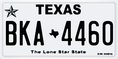 TX license plate BKA4460