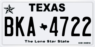 TX license plate BKA4722