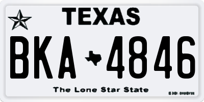 TX license plate BKA4846