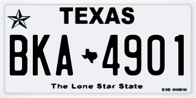 TX license plate BKA4901