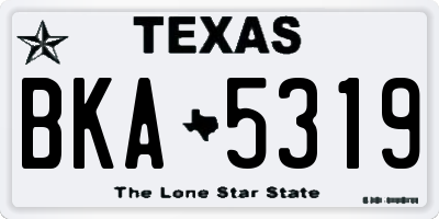 TX license plate BKA5319