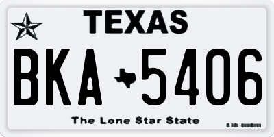 TX license plate BKA5406
