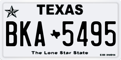 TX license plate BKA5495