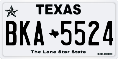 TX license plate BKA5524
