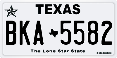 TX license plate BKA5582