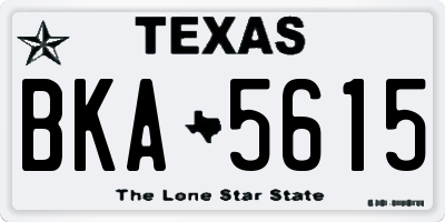 TX license plate BKA5615
