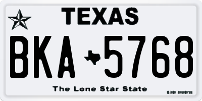 TX license plate BKA5768