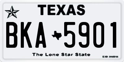 TX license plate BKA5901