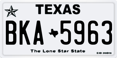 TX license plate BKA5963