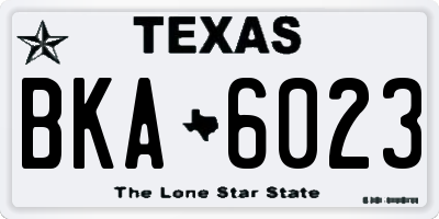 TX license plate BKA6023